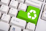 recycle symbol on the computer keyboard