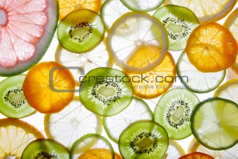 Brighten citrus slices  on a white