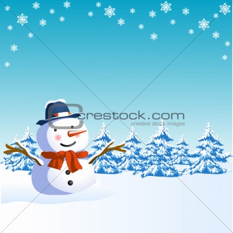 christmas design with snowman