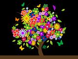 Colorful tree with flowers 