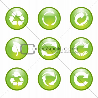 set of environmental  recycling icons  