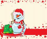 Snowman with Christmas gifts