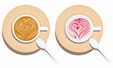 cute heart pattern coffee
