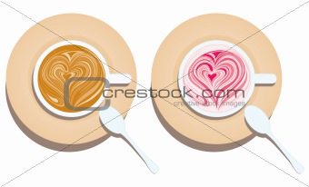 cute heart pattern coffee