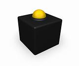 yellow ball on black cube