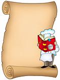 Parchment with chef and book