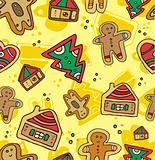 Christmas Seamless Gingerbread Pattern.