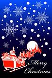 Santa Sleigh Christmas Card