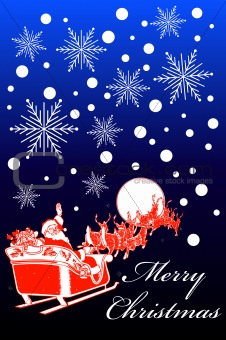 Santa Sleigh Christmas Card