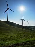 Wind turbines silhouettes