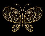 Butterfly silhouette golden for you design