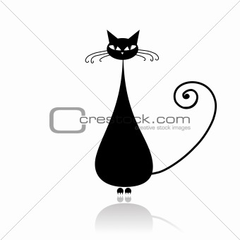Black cat silhouette for your design