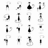 Black cat silhouette collection