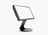 view of lcd (liquid crystal) computer monitor isolated on white - clipping path
