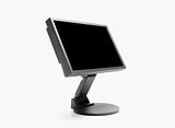 view of lcd (liquid crystal) computer monitor isolated on - clipping path