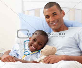 Father with his sick child 