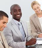 Business People Smiling in a meeting 