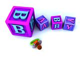 baby blocks and pacifier