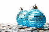 Christmas holiday decoration with blue ball