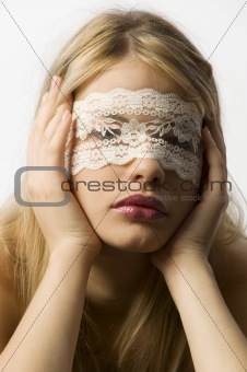 girl with lace mask