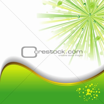 green background with rays