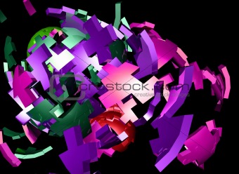 Colorful shattered shapes