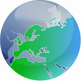 Map of Europe on sphere  illustration