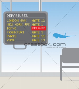 delayed flights board