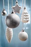 Bluish Christmas ornaments