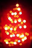 Christmas tree light pattern in blur