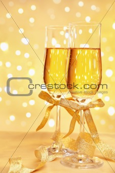 Champagne with blur light