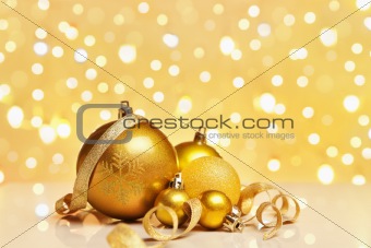 Golden Christmas Ornaments 