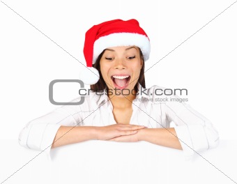 Christmas billbord sign woman