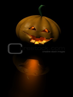 pumpkin of halloween with reflect