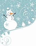 Happy snowman, christmas card