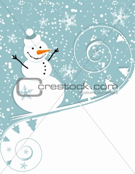 Happy snowman, christmas card