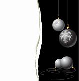 Christmas card - black and white bulbs