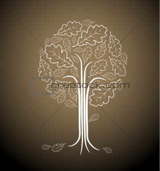 Vintage abstract tree drawing