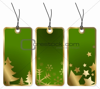 Green Christmas tags