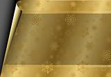 Christmas card with golden paper