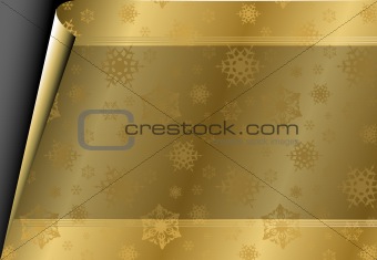 Christmas card with golden paper
