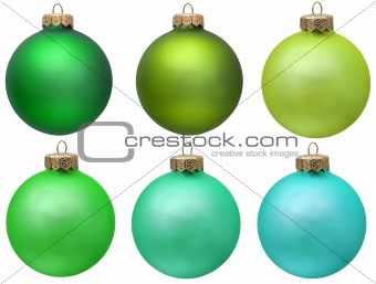 green christmas ornament collection . 