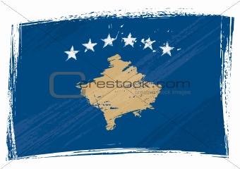 Grunge Kosovo flag