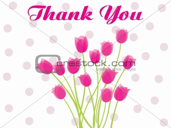 abstract floral background with thankyou text