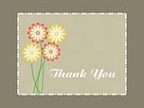 abstract background with flowers and thankyou text