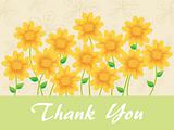 sunflowers background with thankyou text
