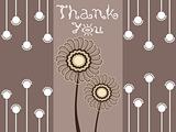 brown background with thankyou text and florals
