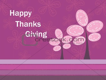 floral background with thanksgiving text and tree