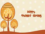 abstract background with thanksgiving text and tree