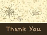 abstract floral background with thankyou text and leaf